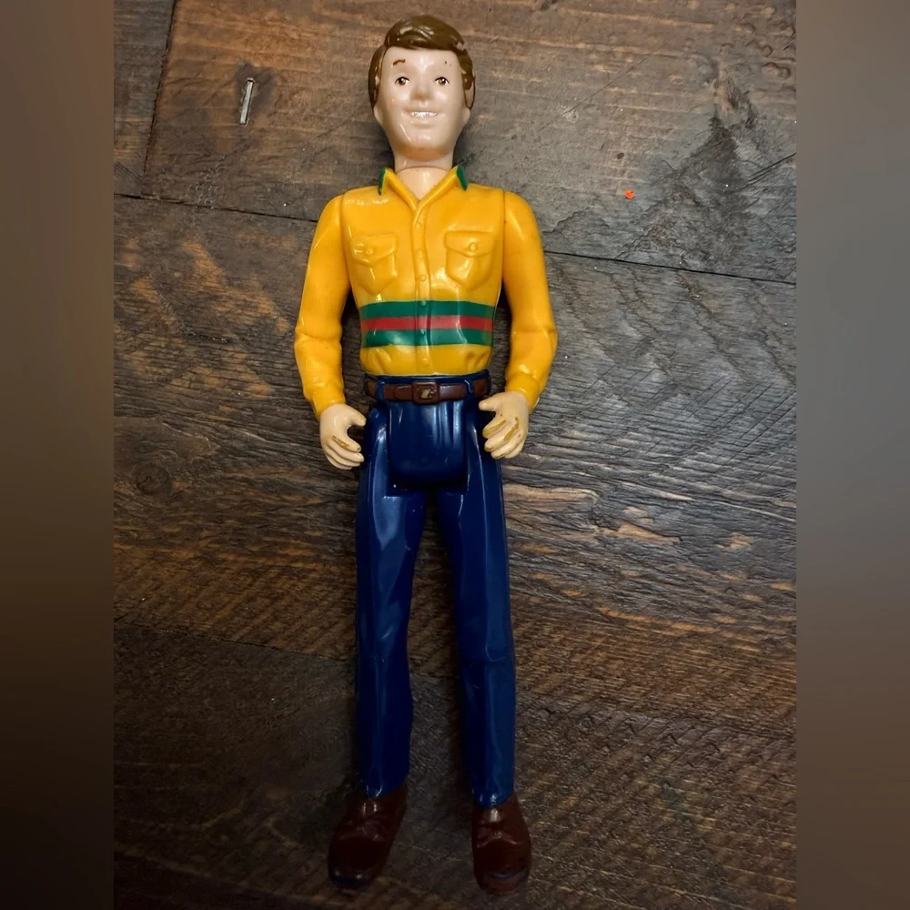 Playskool Dollhouse Man In Yellow Striped Shirt Father Dad Uncle Rare Vintage
